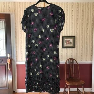 Vtg 100% Silk Maggy London Jeannene Booher Dress 8